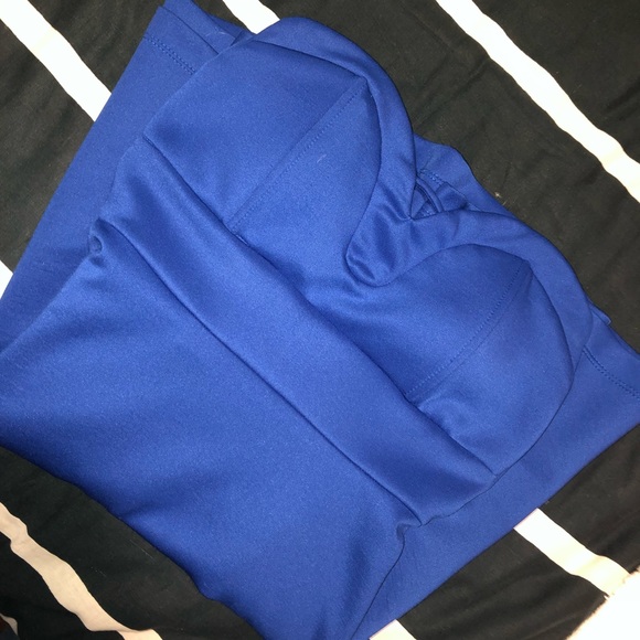 Flirty Strapless Blue Dress - Picture 4 of 4